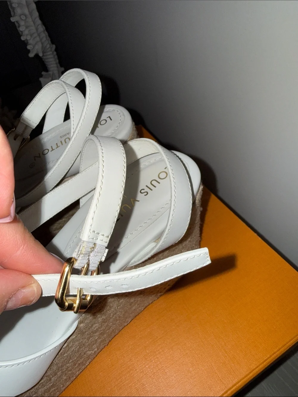 Louis Vuitton white leather